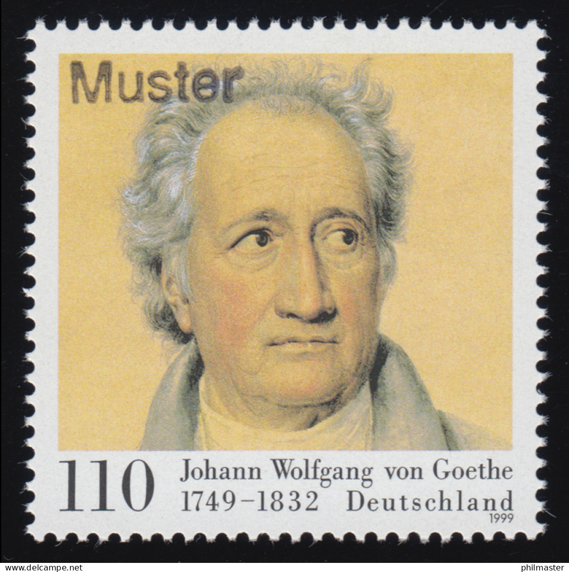 2073 Dichter Johann Wolfgang Von Goethe, Muster-Aufdruck - Abarten Und Kuriositäten