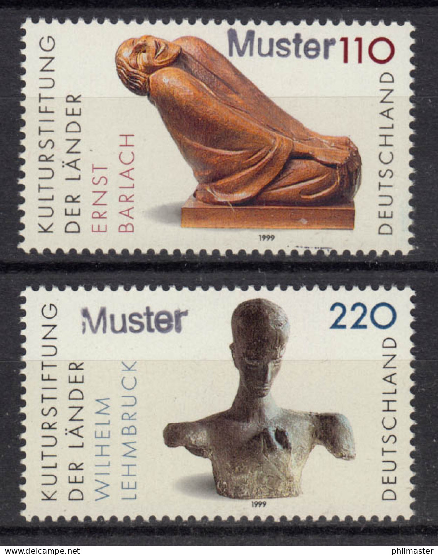 2063-2064 Kulturstiftungen Der Länder, 2 Werte, Satz Mit Muster-Aufdruck - Variétés Et Curiosités