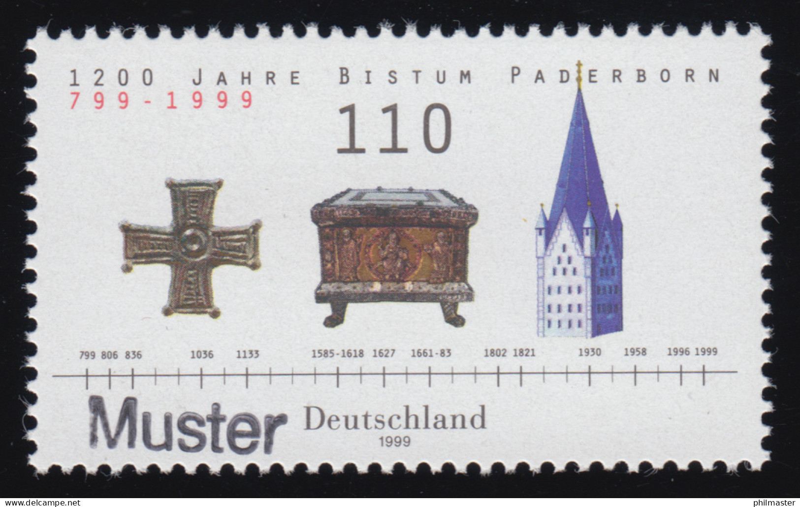 2060 Bistum Paderborn, Muster-Aufdruck - Abarten Und Kuriositäten