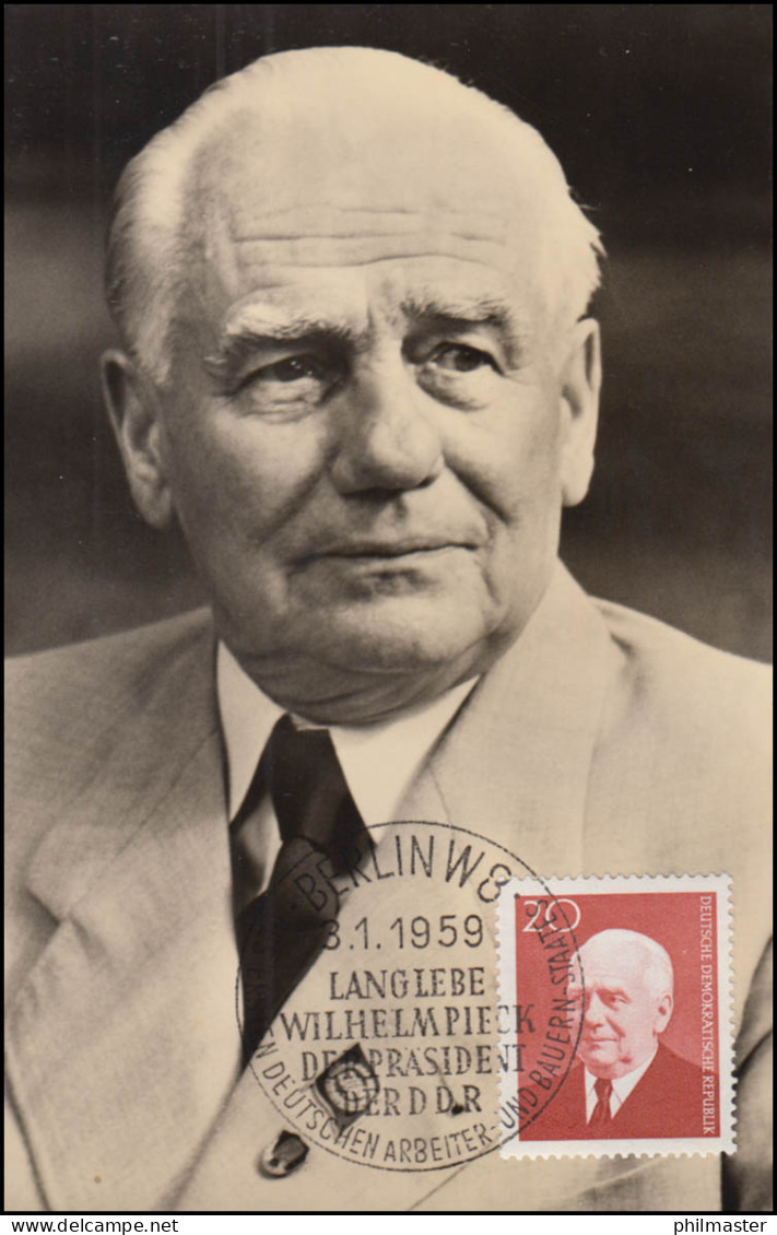 673 Wilhelm Pieck Auf Maximumkarte 1959 - Maximum Cards