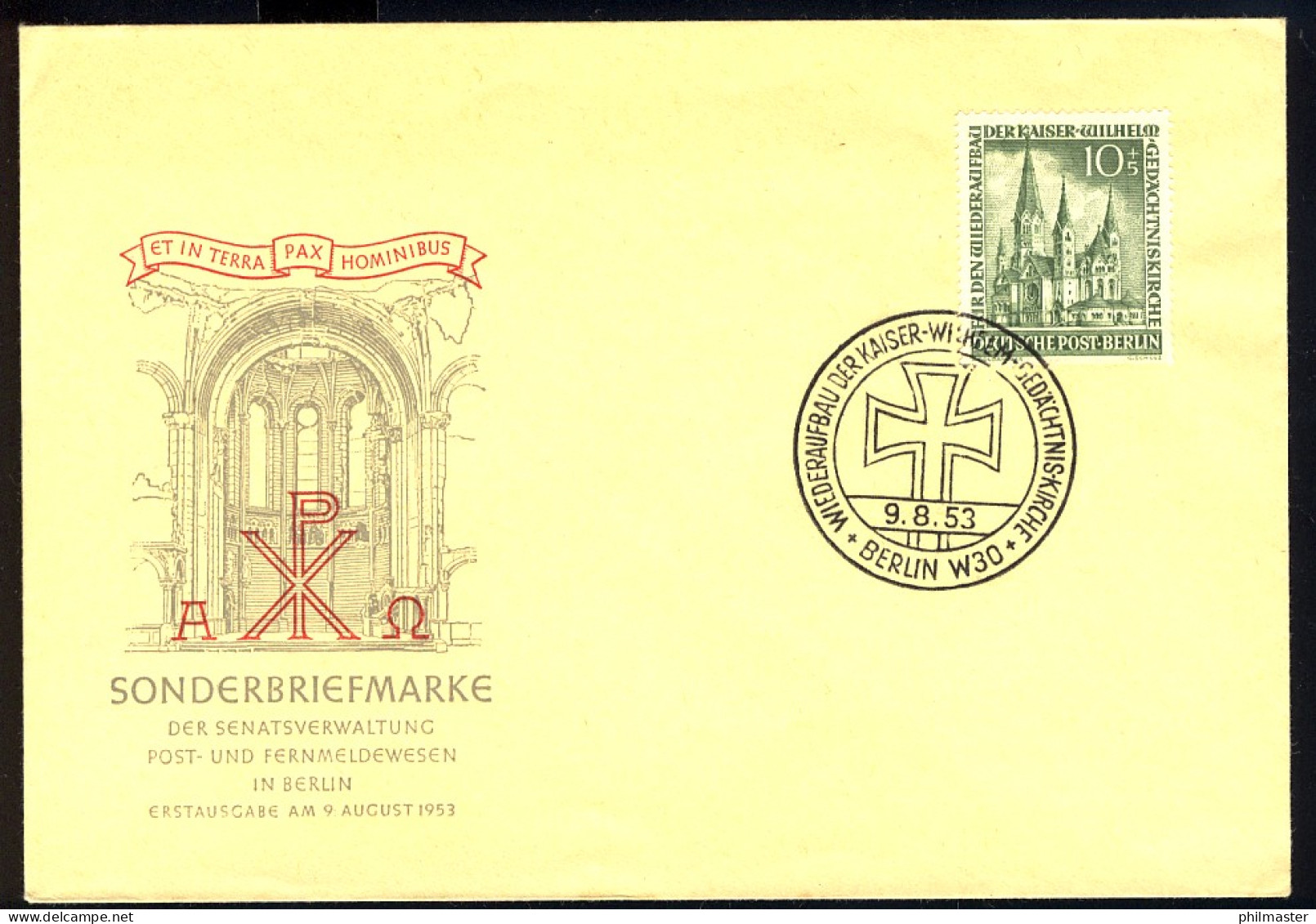 107 Gedächtniskirche 10 Pf. - Amtlicher FDC [FDC I] - Sonstige & Ohne Zuordnung