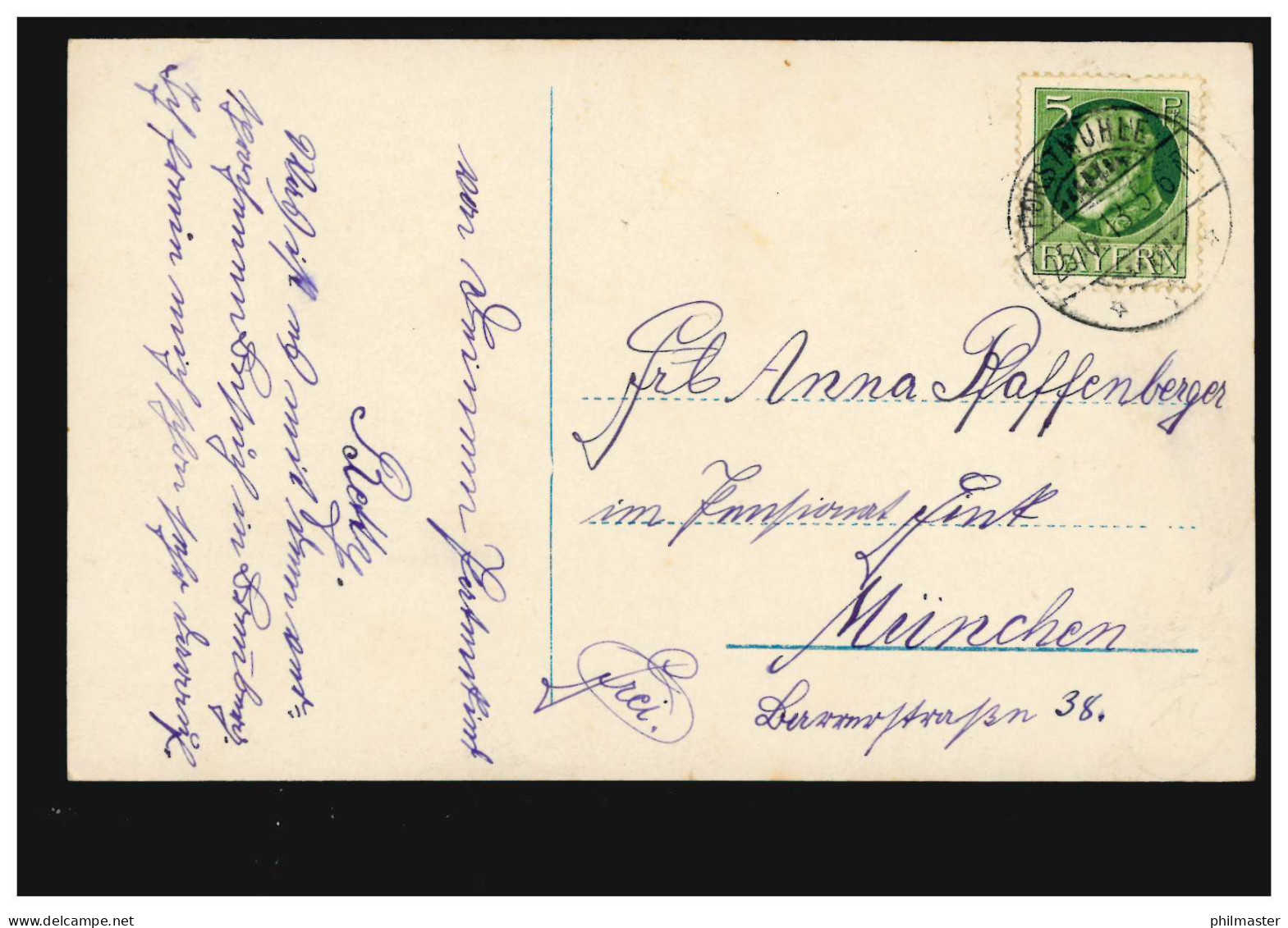Foto-Ansichtskarte Namenstag Kind Mit Blumen Und Brief, FORSTMÜHLE 25.6.1913 - Other & Unclassified