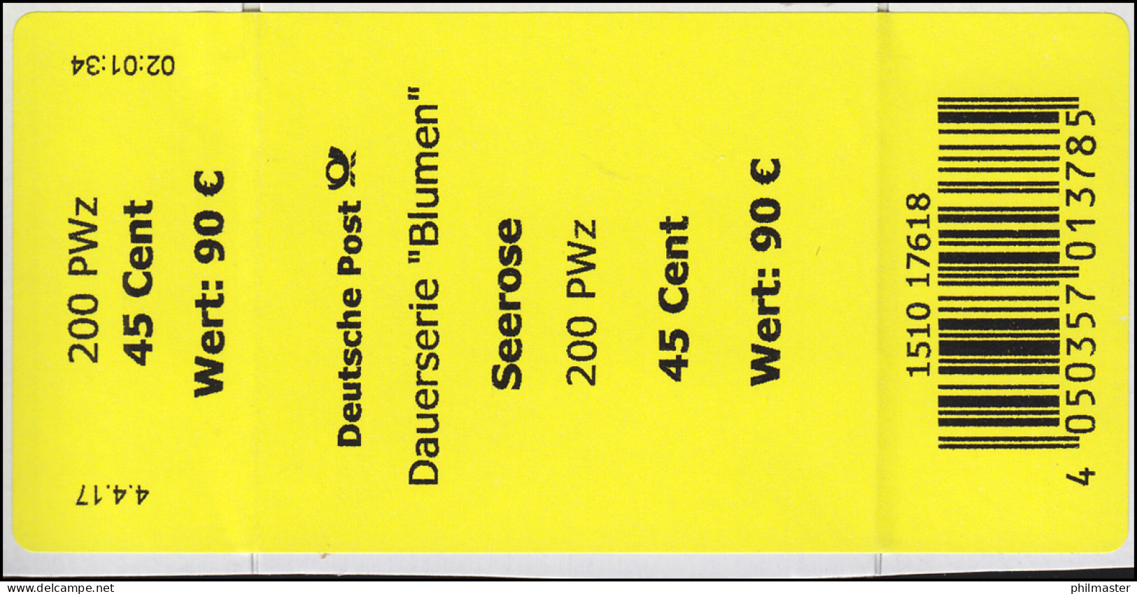 3303 Seerose 45 +CF Banderole / Aufkleber 200er-Rolle - Roller Precancels