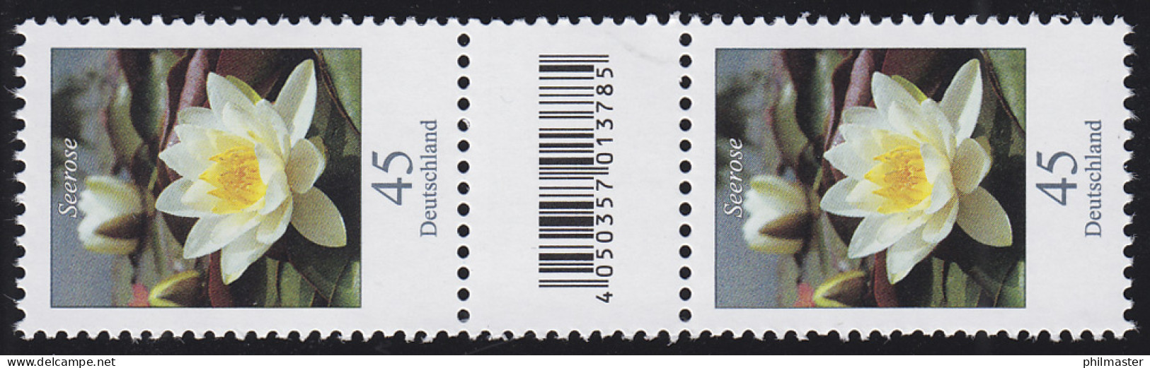 3303 Seerose 45 Cent Aus 200er-Rolle, Paar Mit Nr., Codierfeld -785, Ohne Nr. ** - Rollenmarken