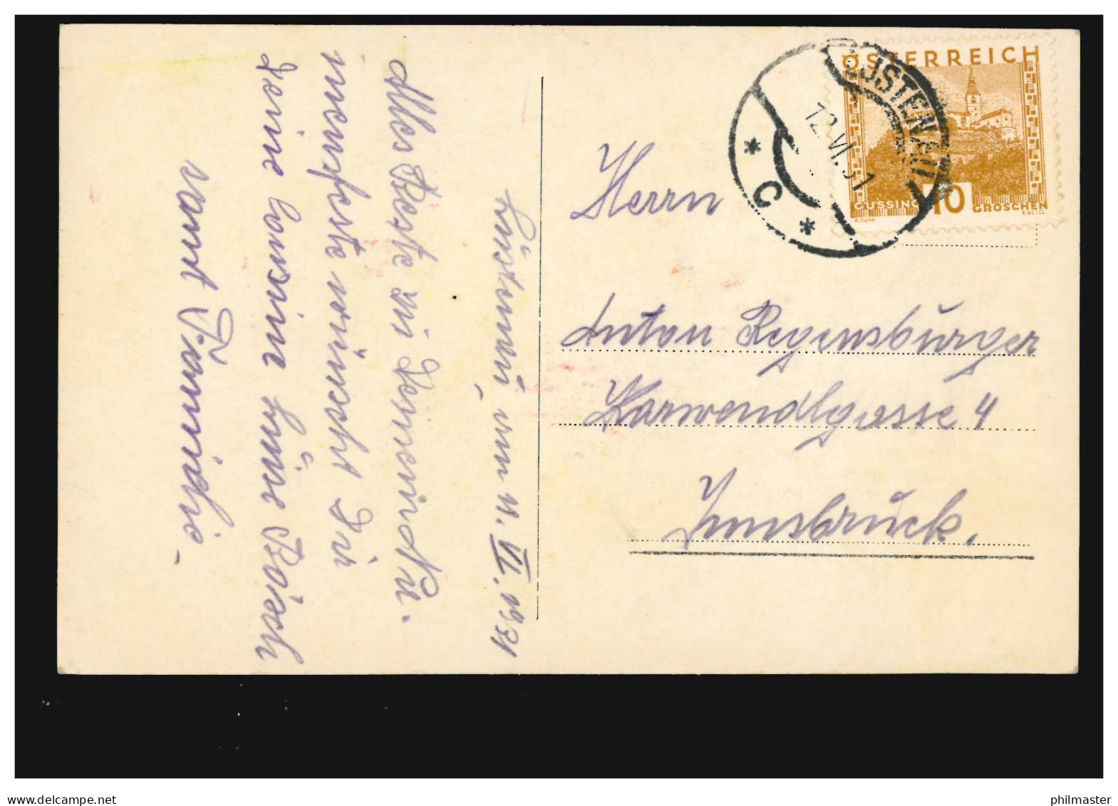 Ansichtskarte Namenstag Lächelndes Mädchen, Viele Blumen, LUSTENAU 12.6.1931 - Other & Unclassified