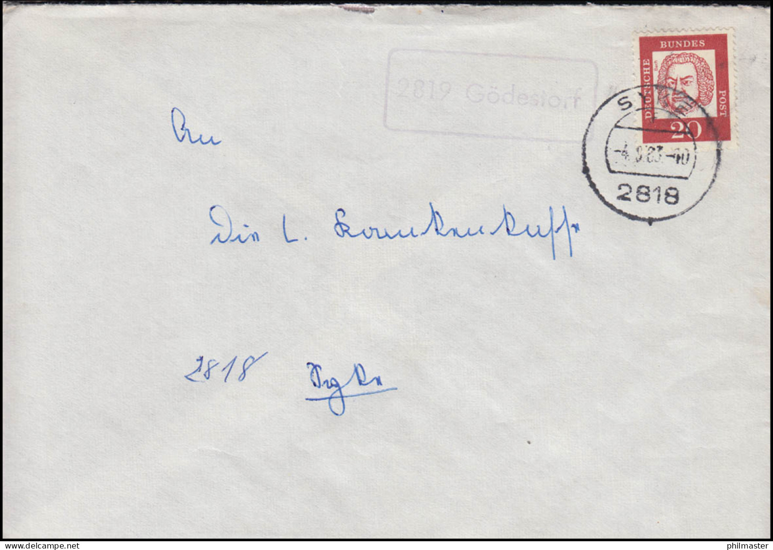 Landpost-Stempel 2819 Gödestorf Auf Brief SYKE 4.9.1963 - Sonstige & Ohne Zuordnung