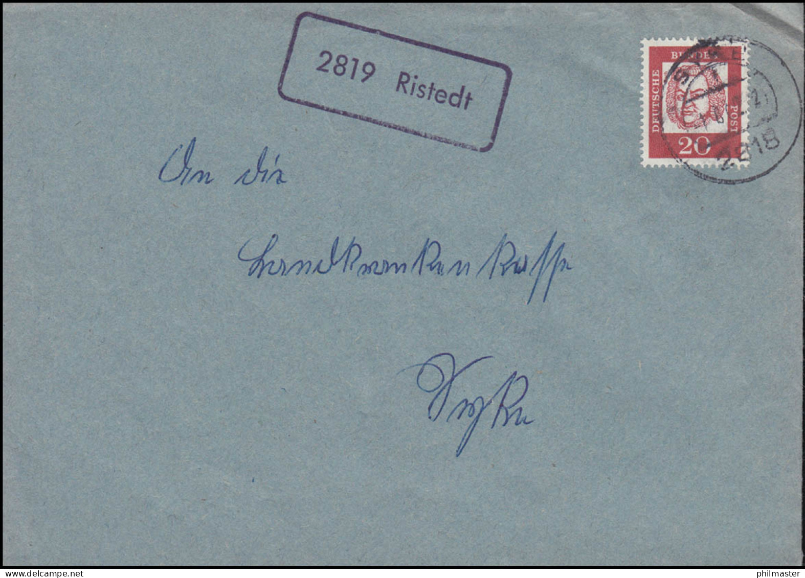 Landpost-Stempel 2819 Ristedt Auf Brief SYKE 1.6.1962 - Otros & Sin Clasificación