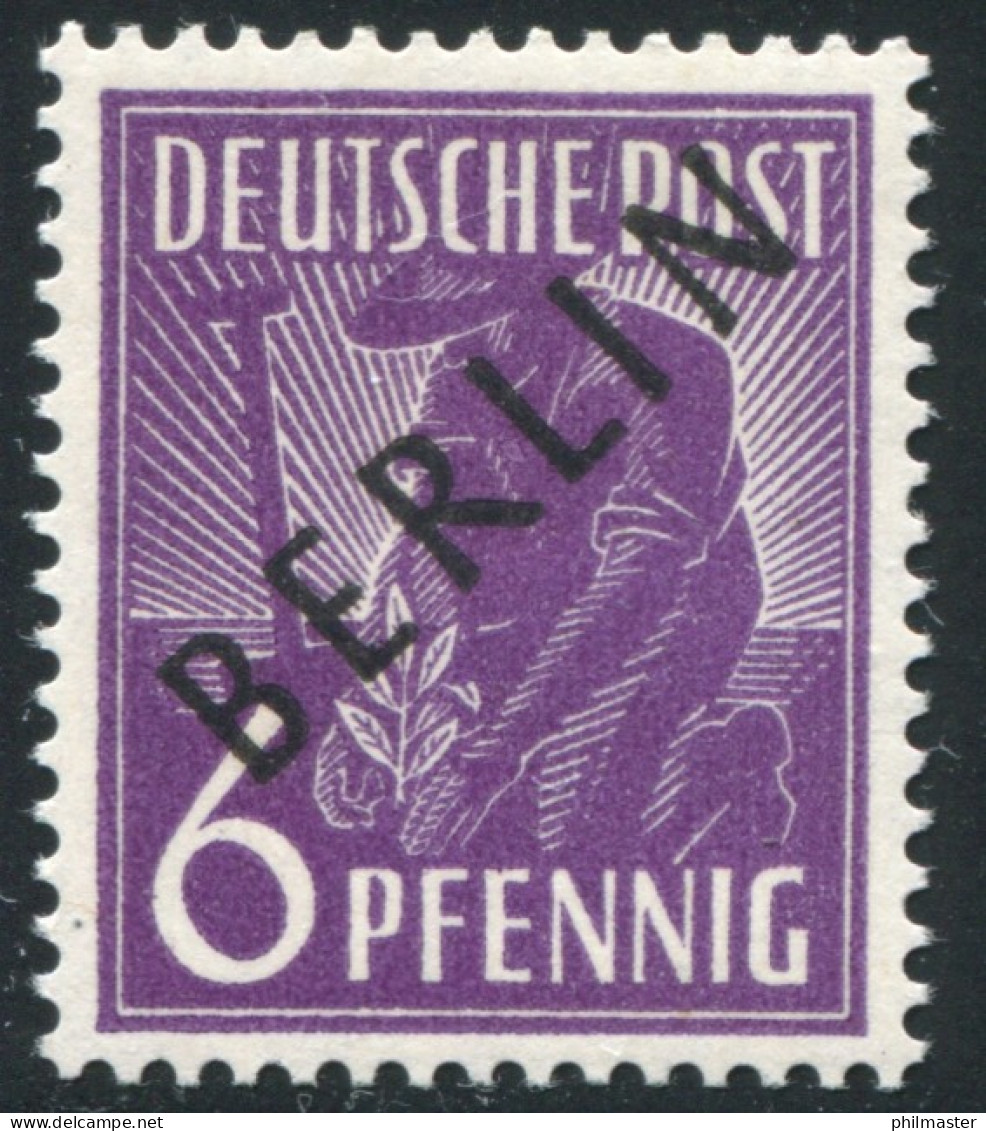 2x Schwarzaufdruck 6 Pf. - Dickes Papier X, Postfrisch ** Geprüft Schlegel BPP - Errors & Oddities