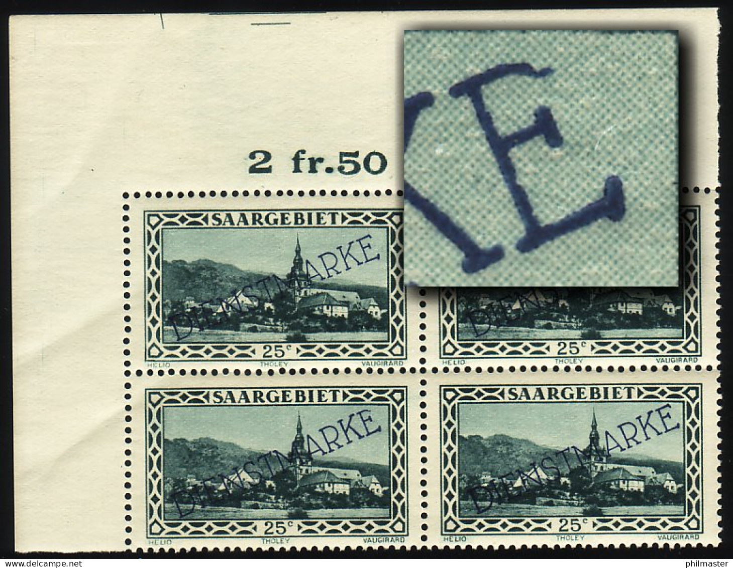 Dienstmarke 25XI Aufdruckmarke 25 C - ER-Vbl. Oben Links Mit PLF XI, ** - Unused Stamps