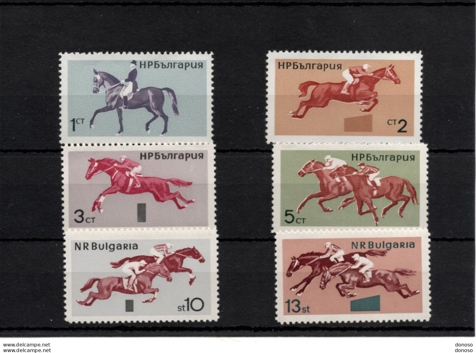 BULGARIE 1965 Sports Hippiques, Chevaux Yvert  1356-1361, Michel 1571-1576 NEUF** MNH Cote 8 Euros - Unused Stamps