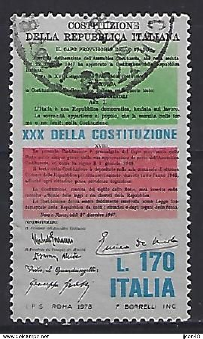 Italy 1978  30 Jahre Verfassung Der Republik Italien  (o) Mi.1619 - 1971-80: Usados