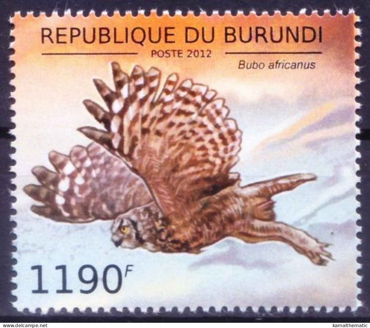 Burundi 2012 MNH, Birds Of Prey, Owls, Spotted Eagle-Owl Bubo Africanus - Eulenvögel