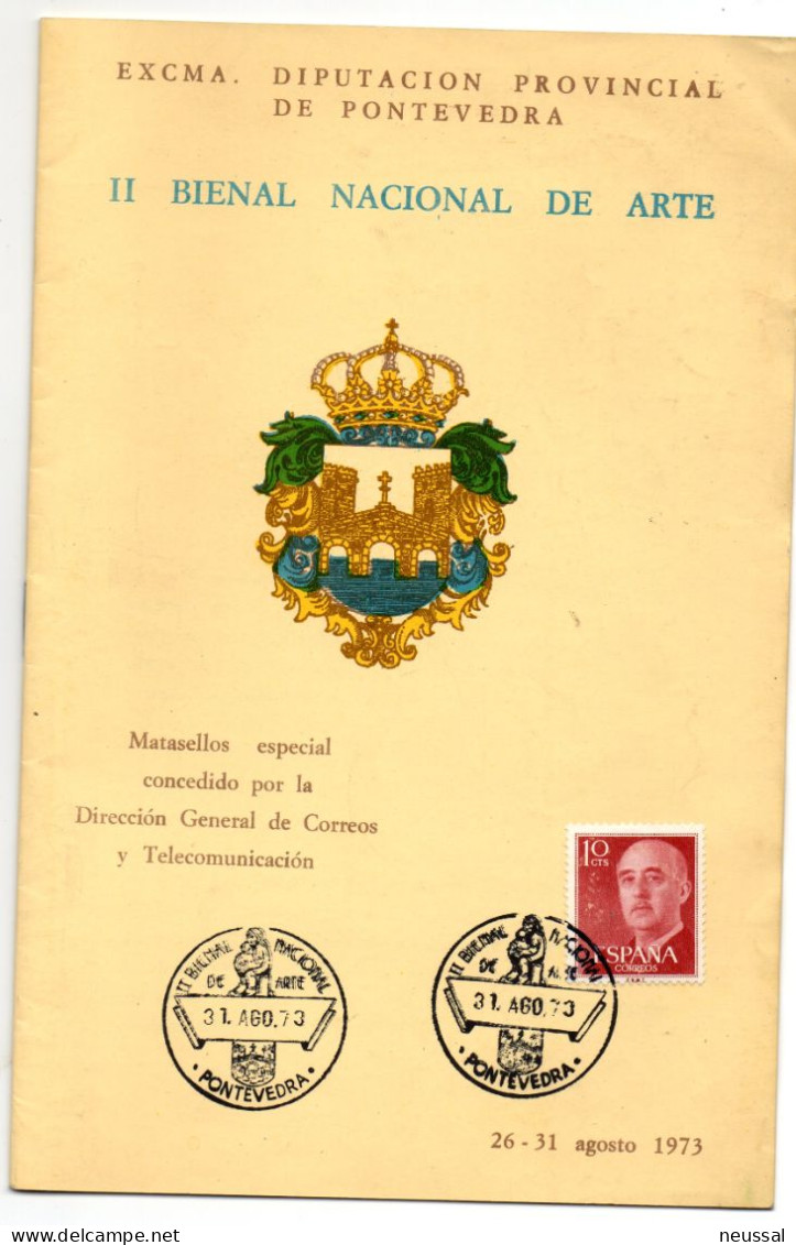 Librito Con Matasello Commemorativo Bienal De Pontevedra De 1973 - Covers & Documents