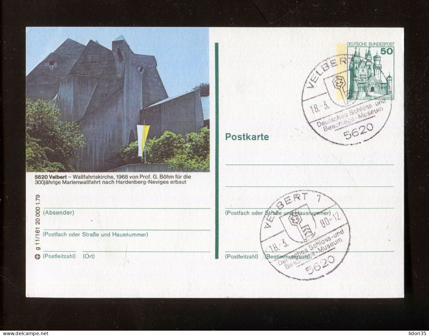 "WALLFAHRTSKIRCHE VELBERT" 1979, Entsprechende Abbildung Auf Bildpostkarte Mit SSt. "VELBERT" (L2014) - Churches & Cathedrals