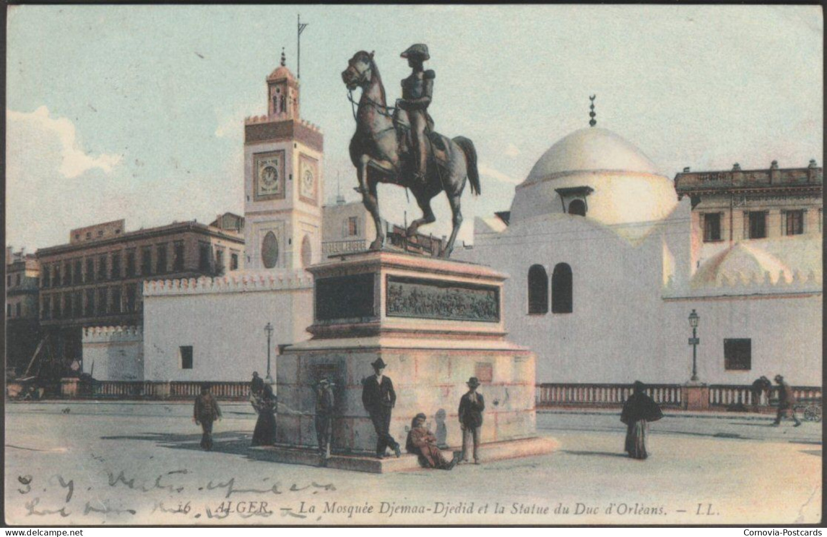 La Mosquée Djemaa-Djedid Et La Statue De Duc D'Orléans, Alger, 1905 - Lévy CPA LL16 - Alger