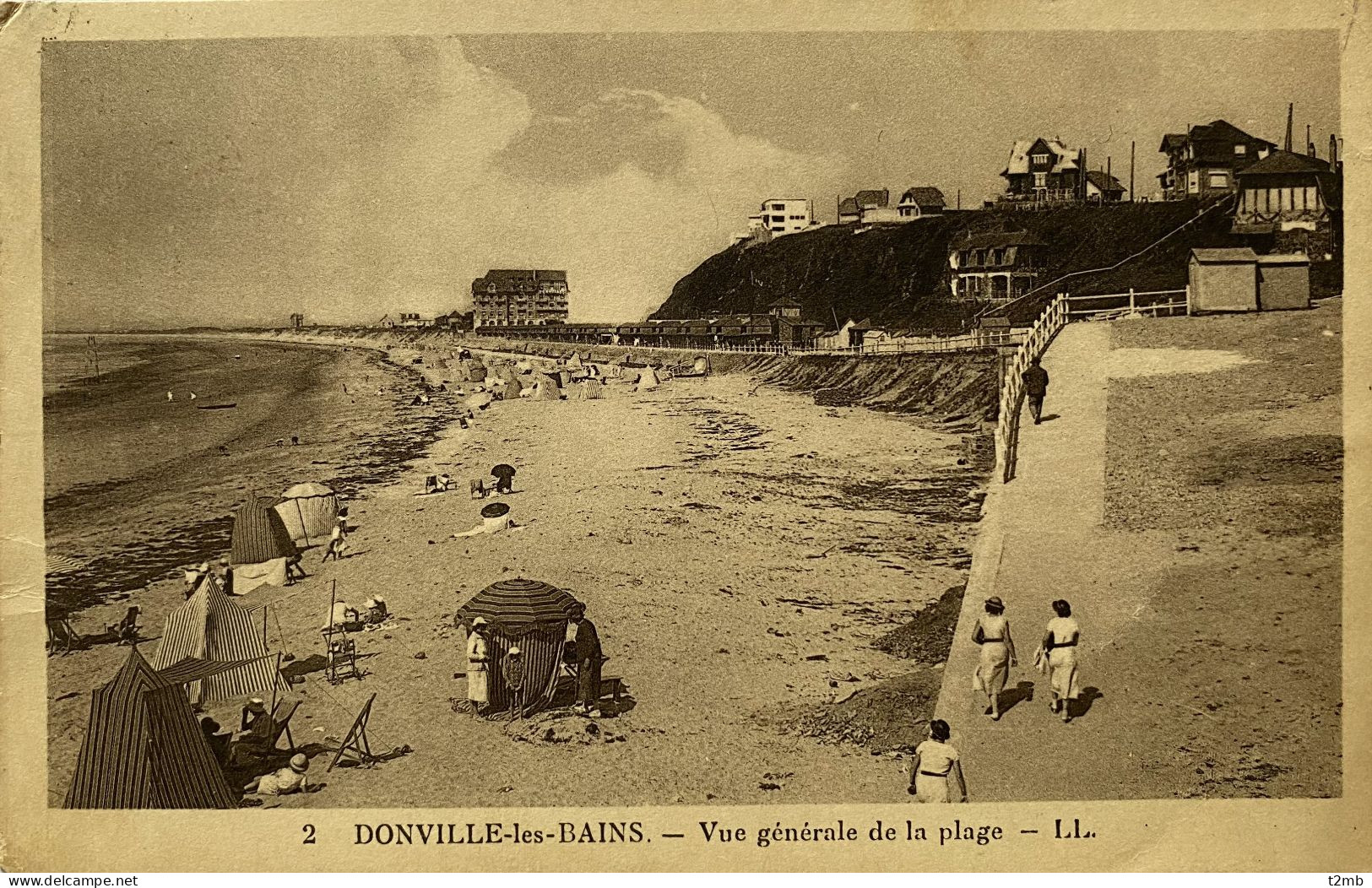 CPA (Manche) DONVILLE Les BAINS. Vue Générale De La Plage (n° 2) - Andere & Zonder Classificatie