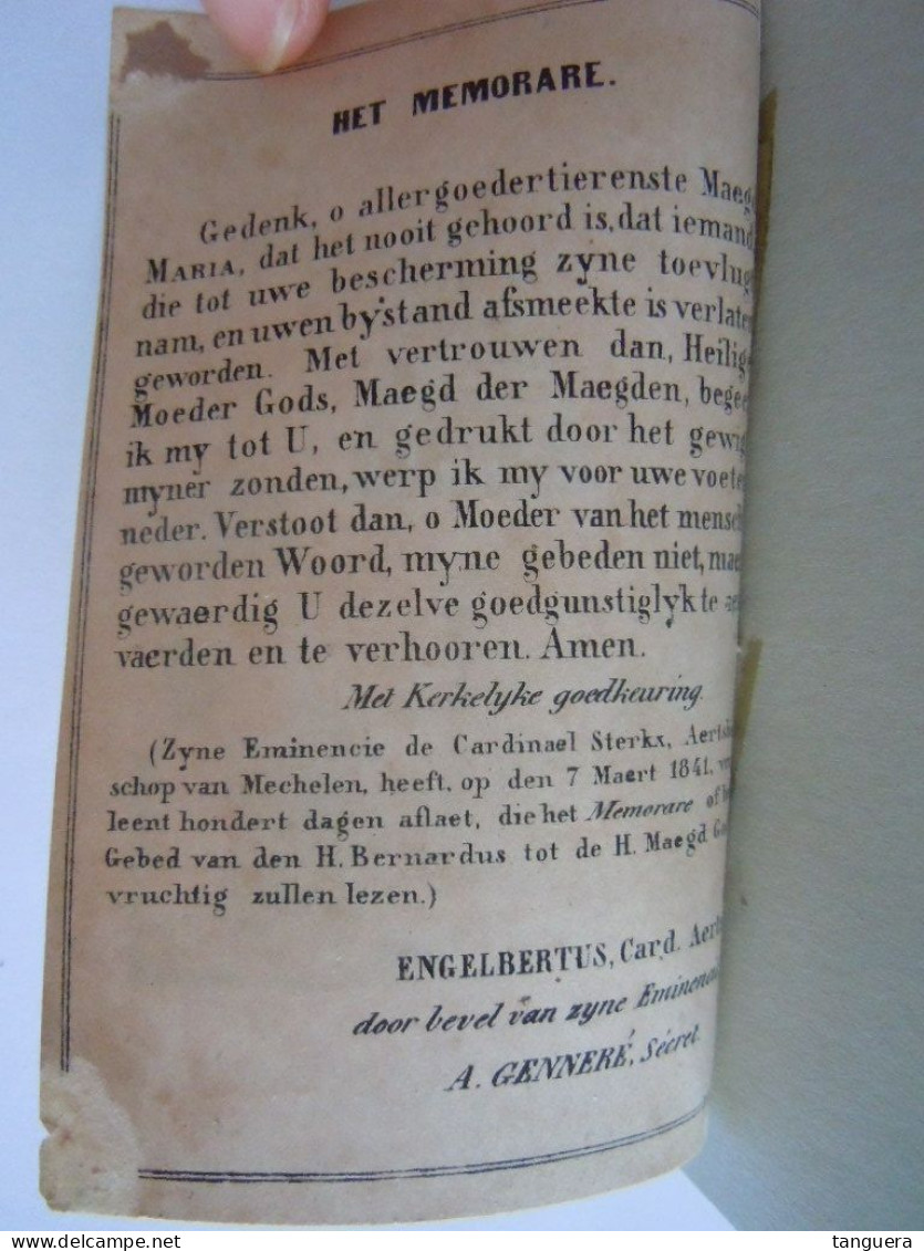 Devotieprentje Image Pieuse Notre Dame De Montaigu O.L.V. Te Scherpenheuvel Het Memorare Is Geplakt (559) - Devotion Images