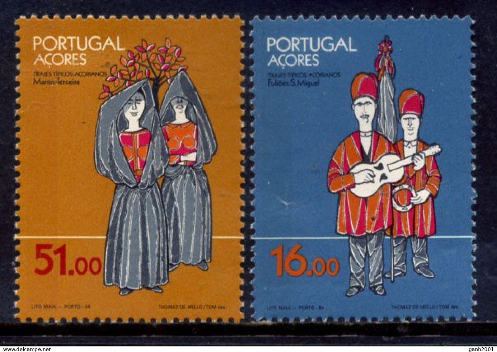 Azores 1984 Portugal / Folk Costumes MNH Trajes Típicos Typische Anzüge / Ga03  32-33 - Andere & Zonder Classificatie