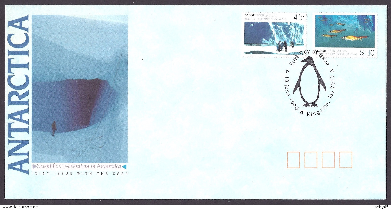 Australia 1990 - Antarctica, USSR Joint Issue, Scientific Co-operation, Glaciers, South Pole, Antarctic, Russia - FDC - Premiers Jours (FDC)
