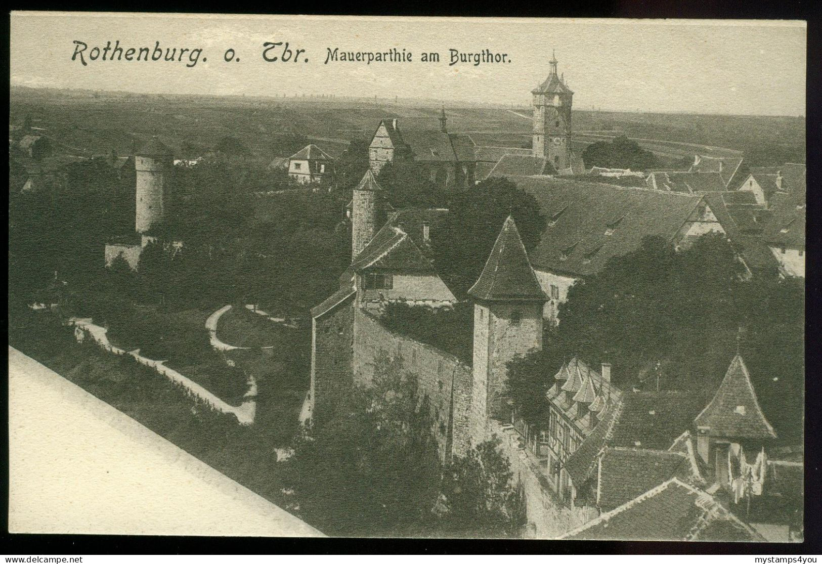 Ak Germany, Rothenburg O.d. Tauber | Mauerparthie Am Burgthor #ans-1968 - Rothenburg O. D. Tauber