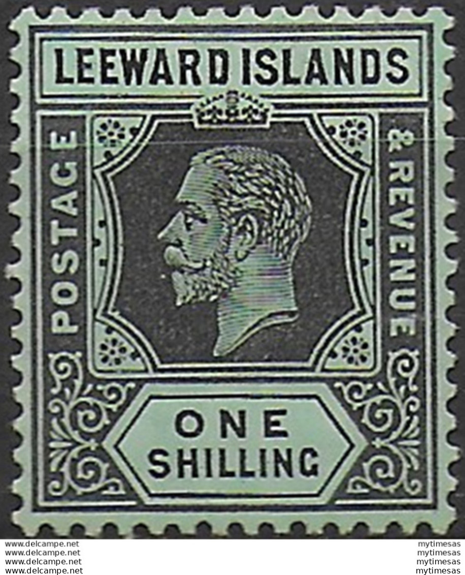 1913 Leeward Islands George V 1s. White Back MH SG N. 54a - Autres & Non Classés