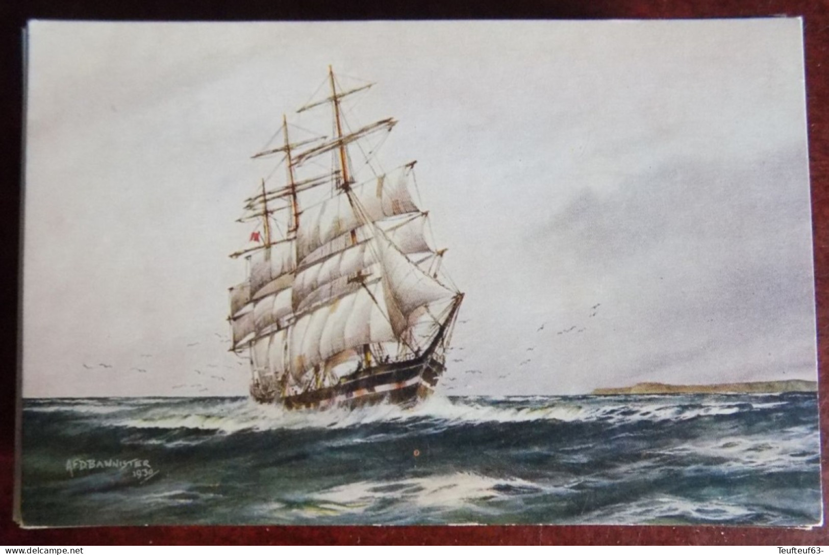 Cpm Norwegian Sailer Beating Up Channel In A Fresh Wind - Ill. Bannister - Sailing Vessels