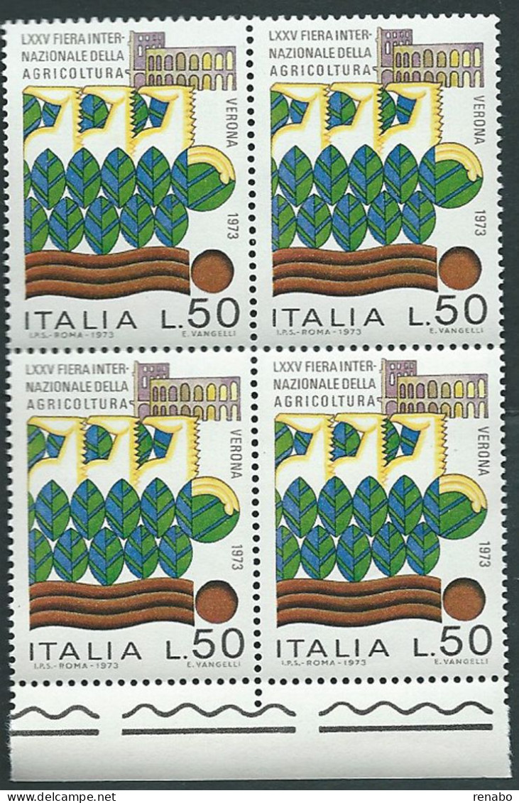 Italia 1973; Fiera Internazionale Dell'agricoltura A Verona, Quartina Di Bordo Inferiore. - 1971-80:  Nuevos