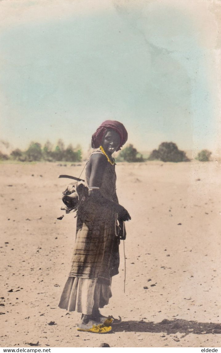 Real Photo Colorisée Main  Nude Native In Djibouti Doxiadis Frères Rue Ethiopie Rue De Londres 1959 - Dschibuti