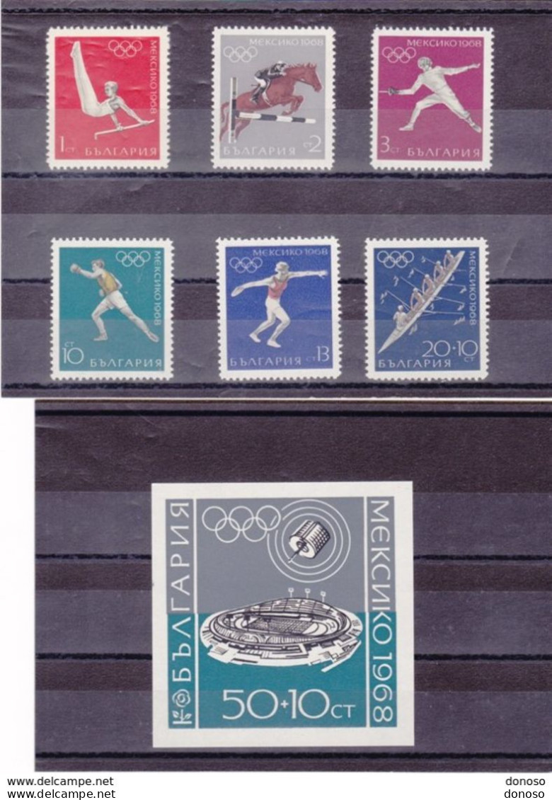 BULGARIE 1968 JEUX OLYMPIQUES DE MEXICO Yvert 1595-1600 + BF 22 NEUF** MNH Cote 10 Euros - Unused Stamps