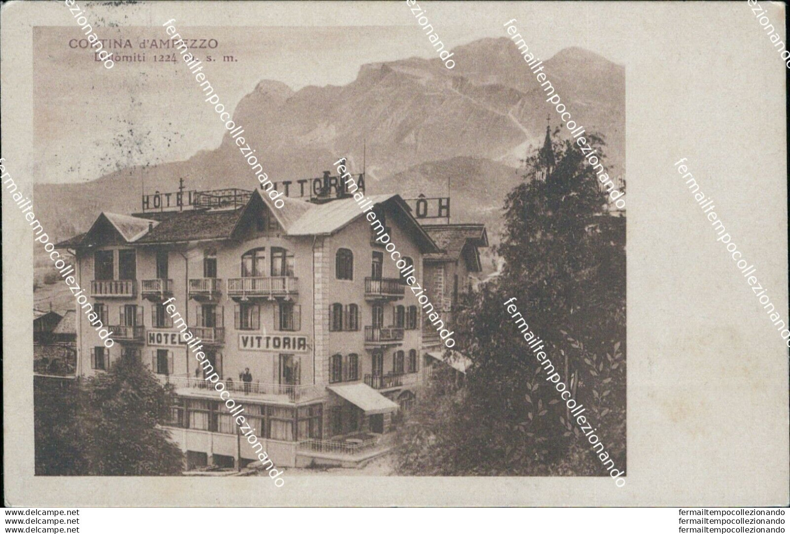 Bm178 Cartolina Cortina D'ampezzo Dolomiti Hotel Vittoria Provincia Di Belluno - Belluno