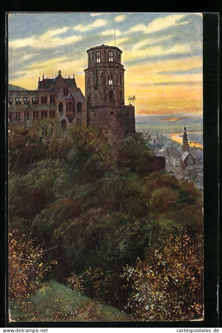 Künstler-AK Heinrich Hoffmann: Heidelberg, Das Schloss  - Other & Unclassified