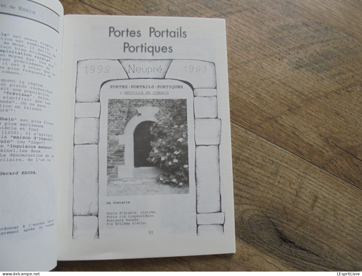 MEMOIRE DE NEUPRE N° 3 Régionalisme Rotheux Neuville Métiers Fabrication Manche Outil Bonsgnée Porte Portique Toponymie - België