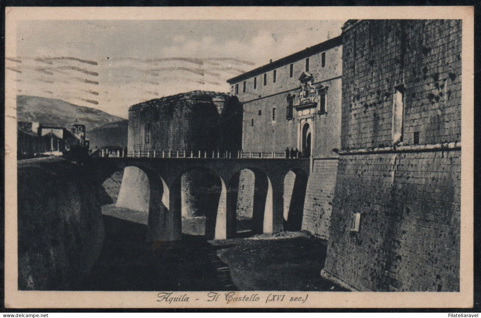 REGNO -  Cartolina Paesaggistica " Il Castello" XVI Secolo, Aquila.Viaggiata Da L'Aquila A Roma Il 28 - XI - 1935 - Poststempel