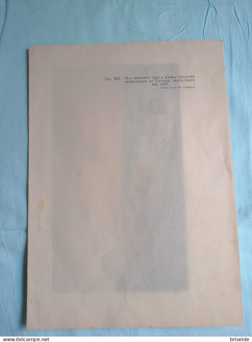 N. 5 TAVOLE STAMPE TRIESTE - PRIMA STAZIONE FERROVIARIA - PORTO - ERA FASCISTA - PANORAMA IST. GEOG. DE AGOSTINI NOVARA - Stiche & Gravuren