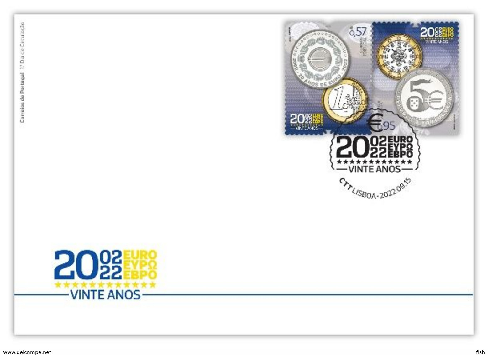 Portugal & FDC  XX Anniversary Of The Euro Coin  2022 (688828) - FDC