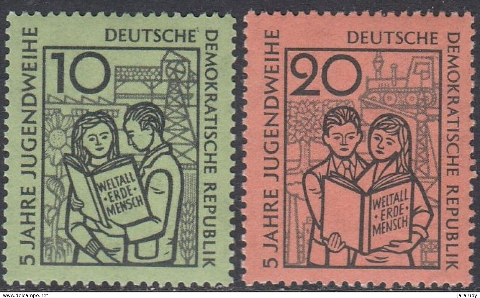 DDR JUVENTUD 1959 Yv 395/6 MNH - Neufs