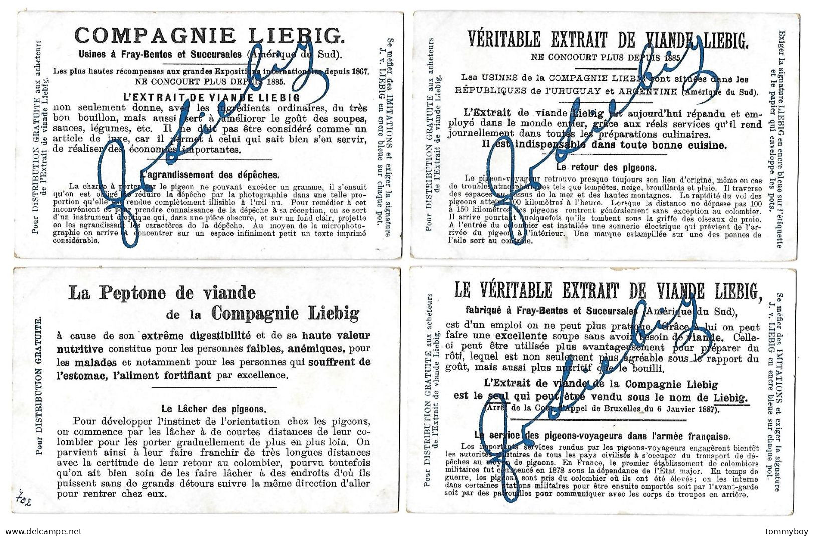 S 708, Liebig 6 Cards, Le Pigeon-voyageur (some Spots) (ref B17) - Liebig