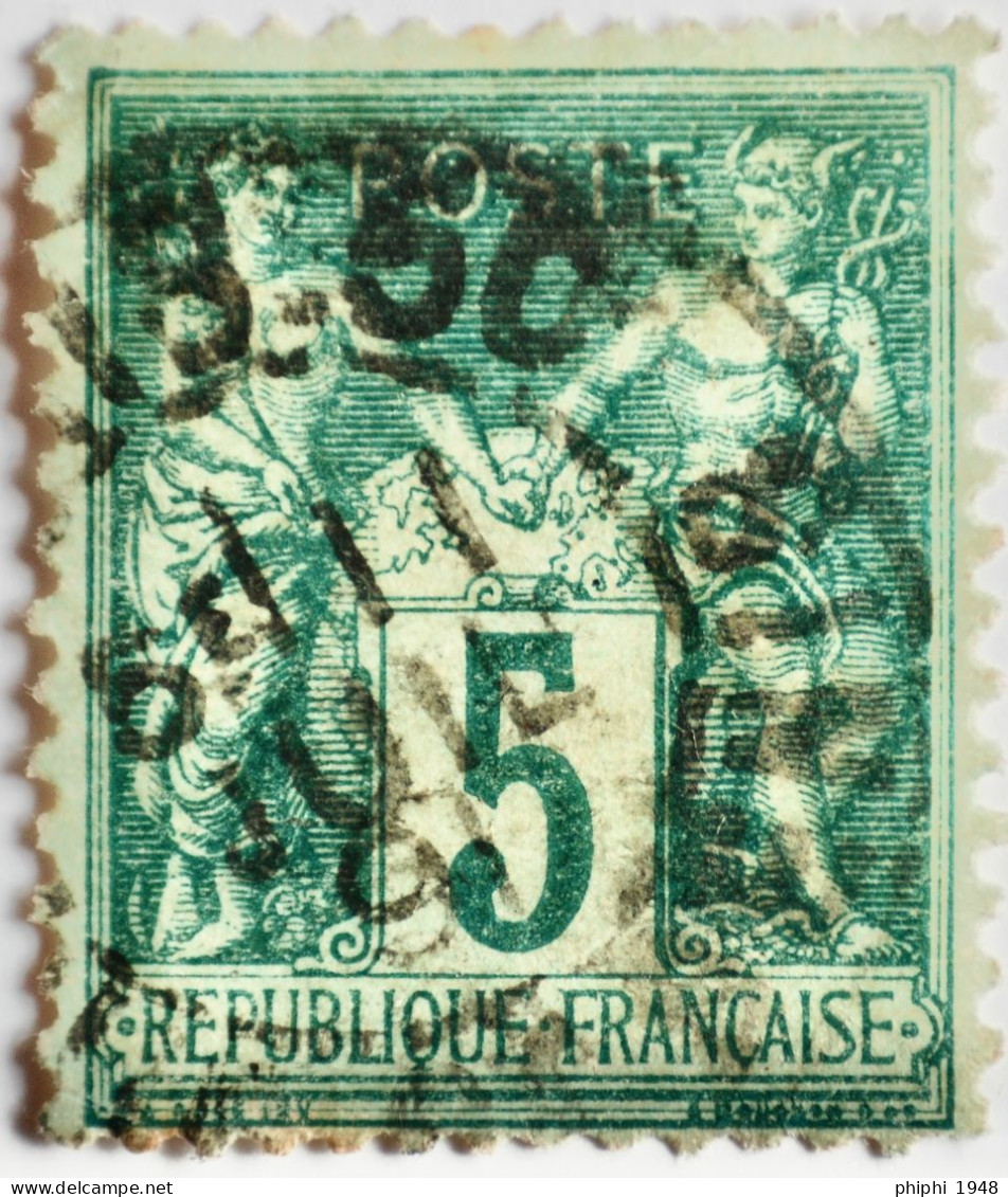 -Sage    Obl   :  BUREAUX De QUARTIER De PARIS.R ST DENIS 1891. - 1876-1898 Sage (Type II)