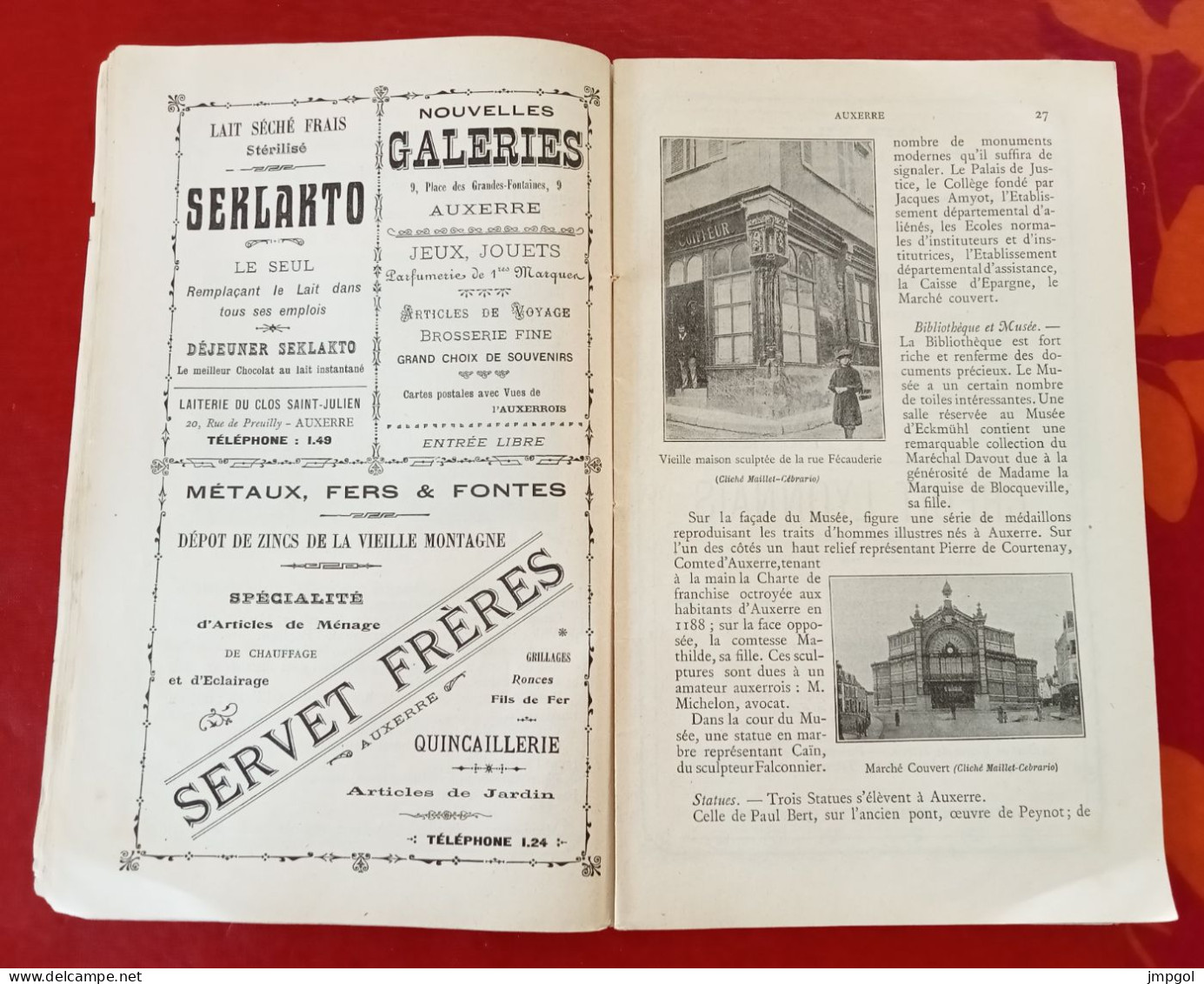 Guide Touristique 1906 Morvan Auxerre Avallon Clamecy Chablis Noyers Thizy Montreal Pisy ... - Tourism Brochures