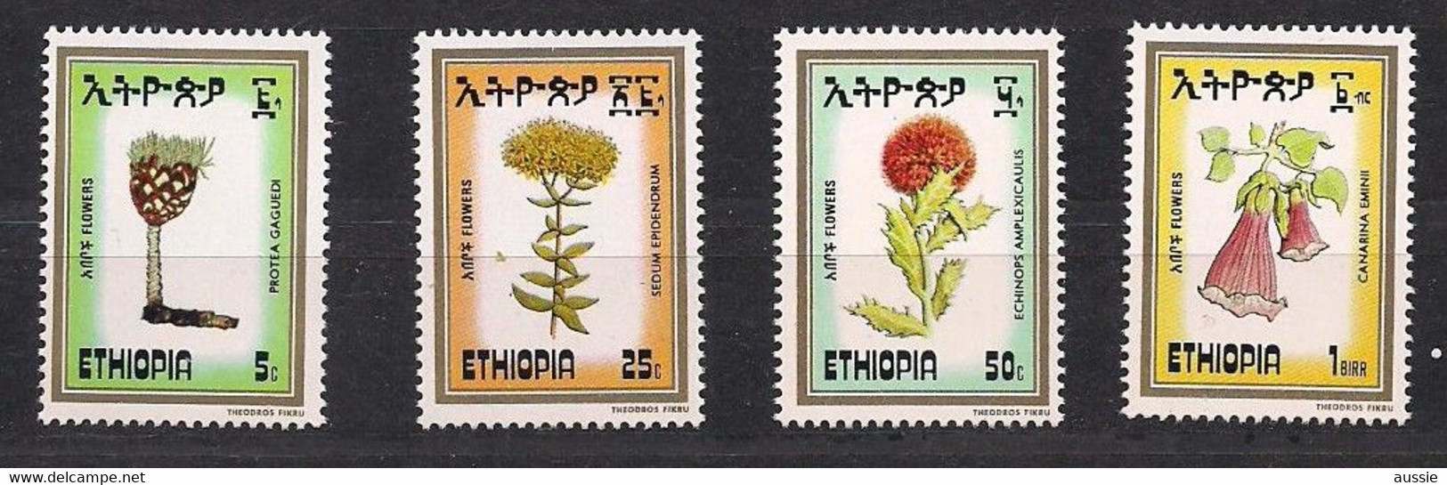 Ethiopie Ethiopia 1984 Yvertn° 1094-1097 *** MNH Cote 35 FF Flore Fleurs Bloemen Flowers - Other & Unclassified