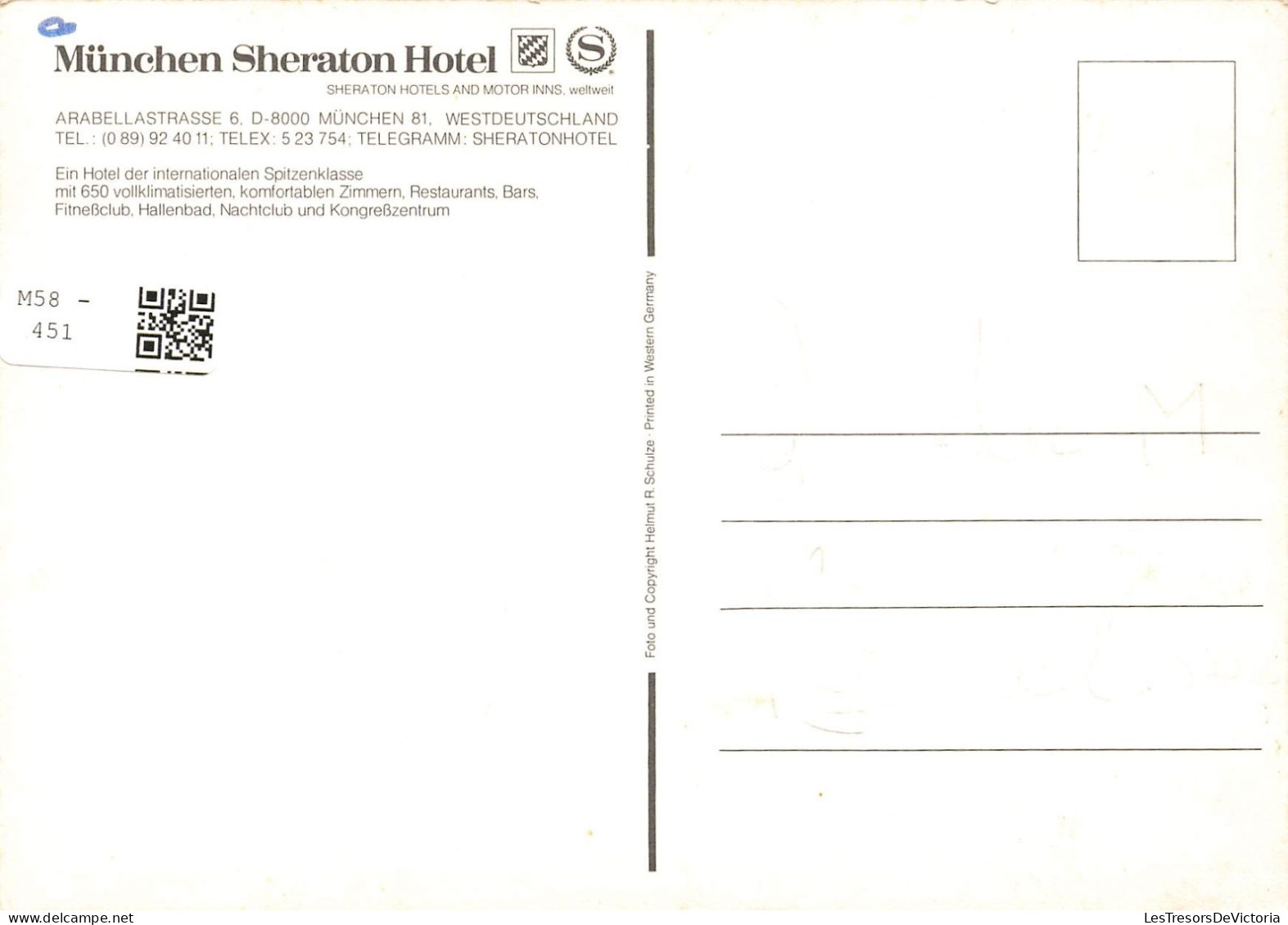 ALLEMAGNE - Munchen Sheraton Hotel - Ein Hotel Der Internationalen Spitzenklasse - Animé - Carte Postale - Muenchen