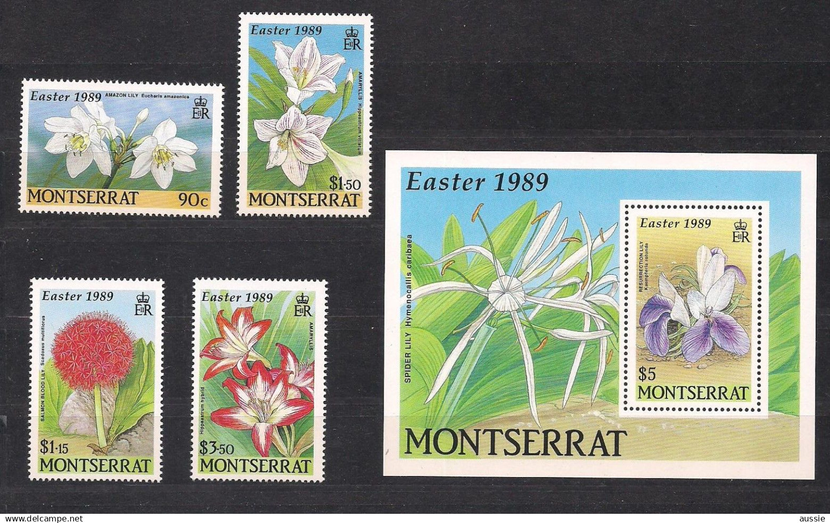 Montserrat 1989 Yvertnr. Bloc 49 *** MNH Cote 8 Euro Flore Fleurs Easter Pasen - Sonstige & Ohne Zuordnung