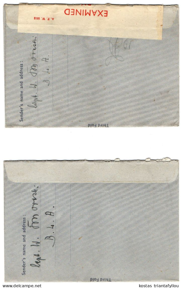 1,82-85 U.K. G.B., WW II, R.A.F. CENSOR NO 109, 1945, FOUR LETTERS TO BELGIUM, - Briefe U. Dokumente