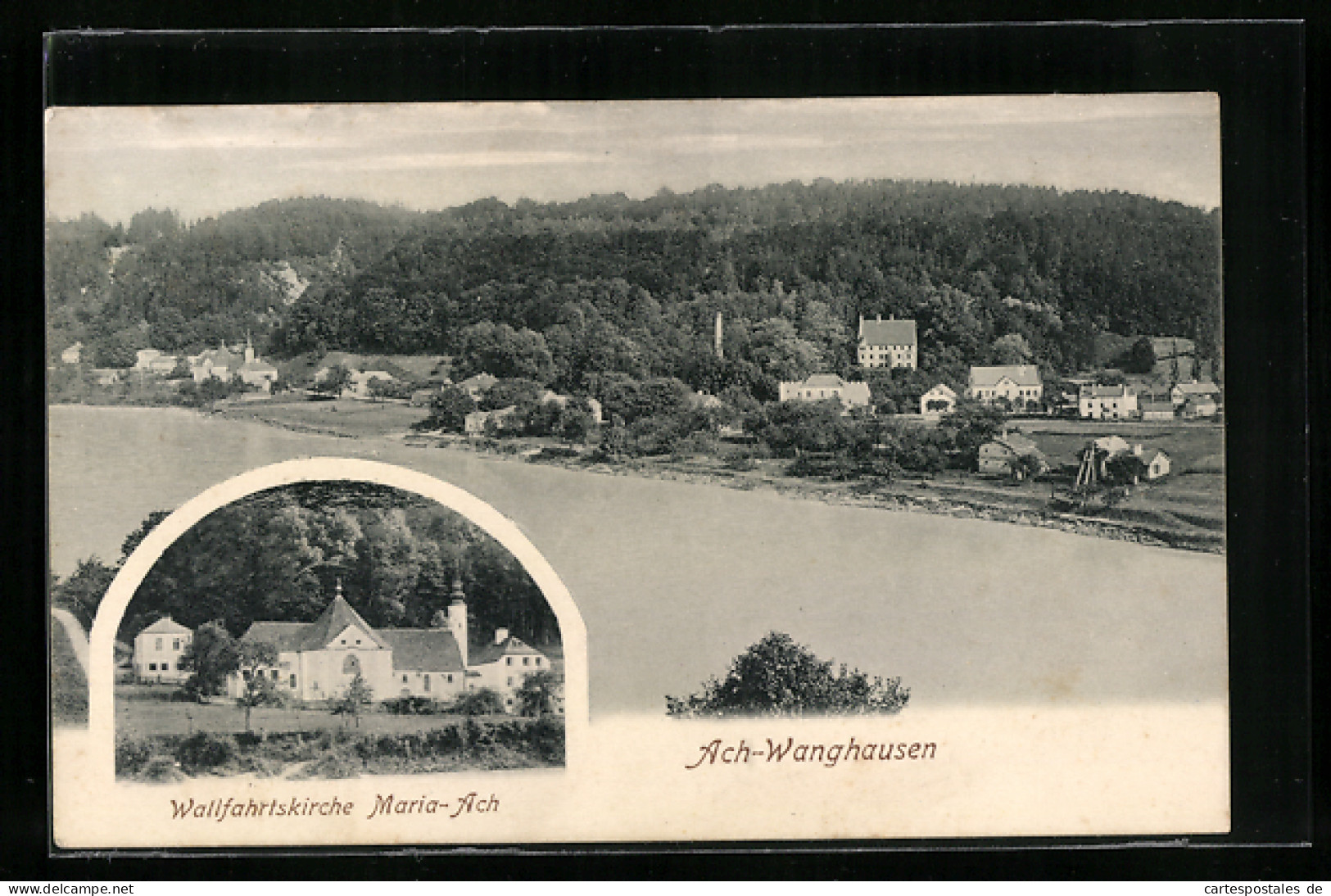 AK Ach-Wanghausen, Wallfahrtskirche Maria-Ach, Uferpartie  - Sonstige & Ohne Zuordnung