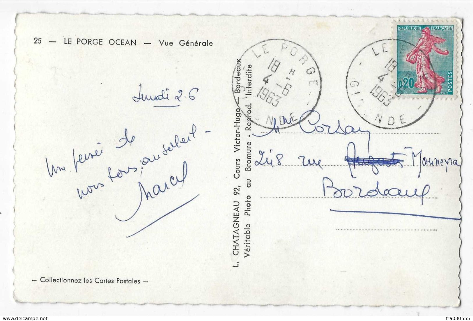 33 - LE PORGE Océan - Vue Générale - 1963 - Sonstige & Ohne Zuordnung