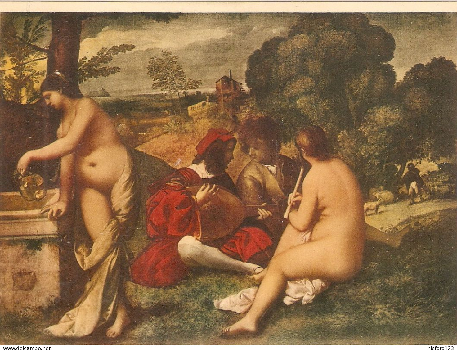 "Le Giorgione. La Concert Champetre" Fine Art, Painting, Modern French Postcard - Pittura & Quadri