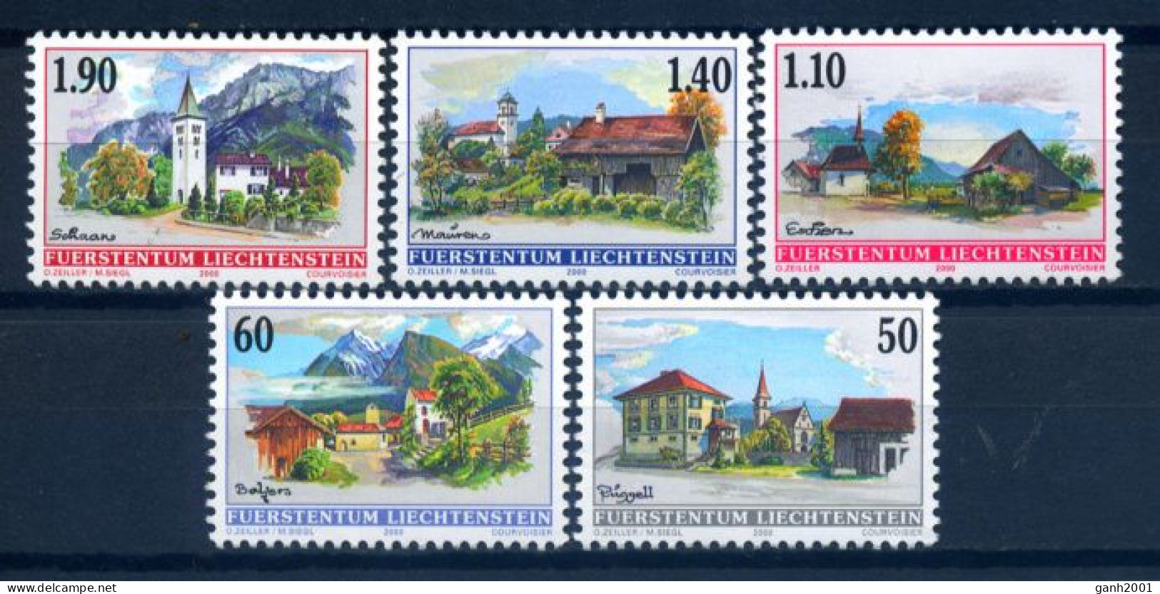 Liechtenstein 2000 / Definitives Views Villages MNH Serie Basica Vistas Pueblos / Iu04   34-6 - Nuovi