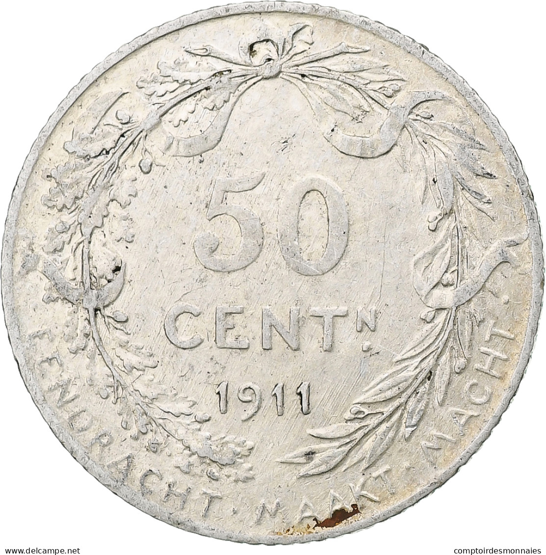 Monnaie, Belgique, 50 Centimes, 1911, TTB, Argent, KM:71 - 50 Centimes