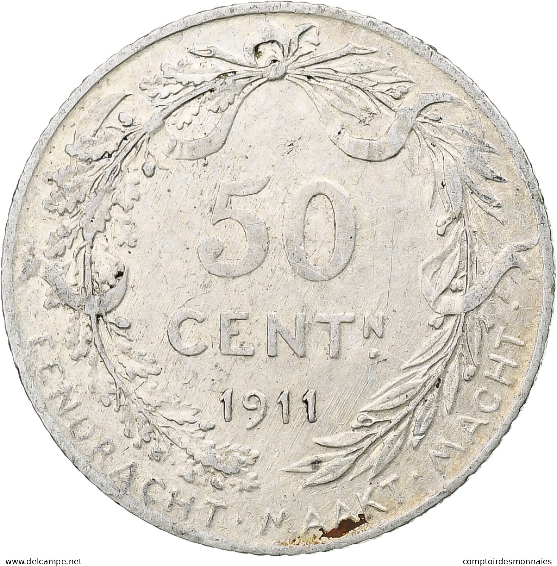 Monnaie, Belgique, 50 Centimes, 1911, TTB, Argent, KM:71 - 50 Cent