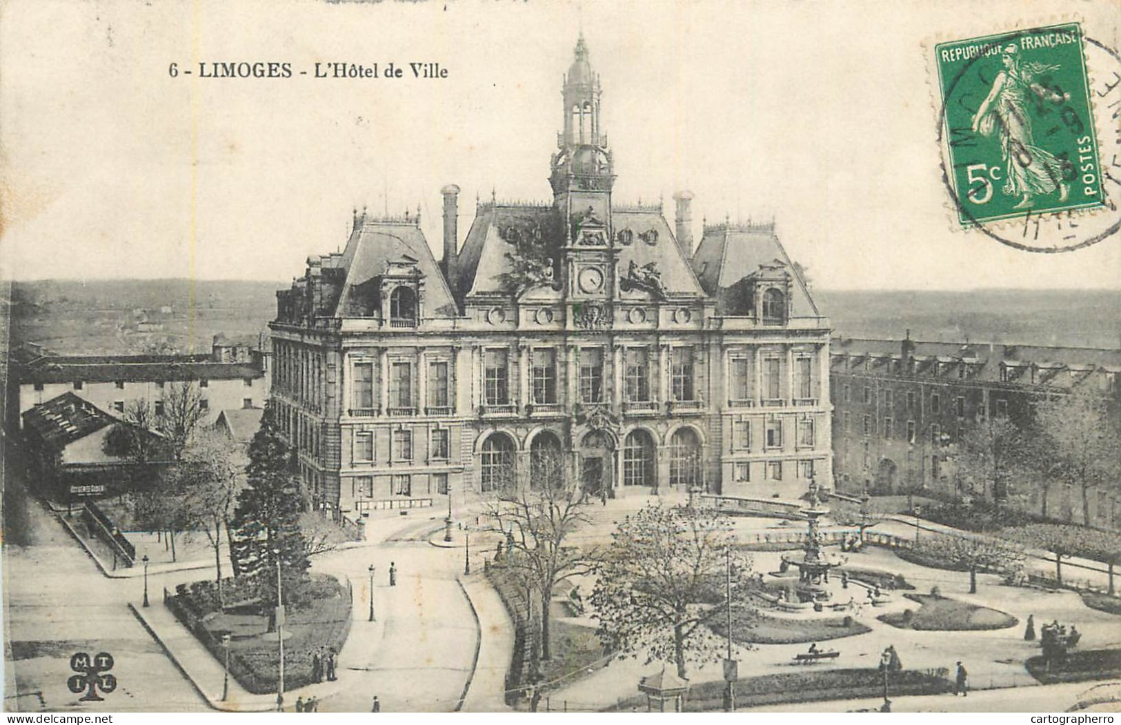 Limoges (Haute Vienne) L'Hôtel De Ville 1913 - Limoges